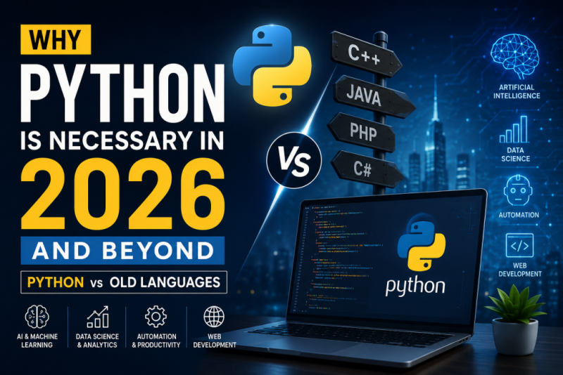 Python vs old programming languages in 2026 with AI and automation concepts